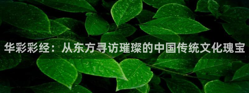 赢乐彩票2平台：华彩彩经：从东方寻访璀璨的中国传统文化瑰宝