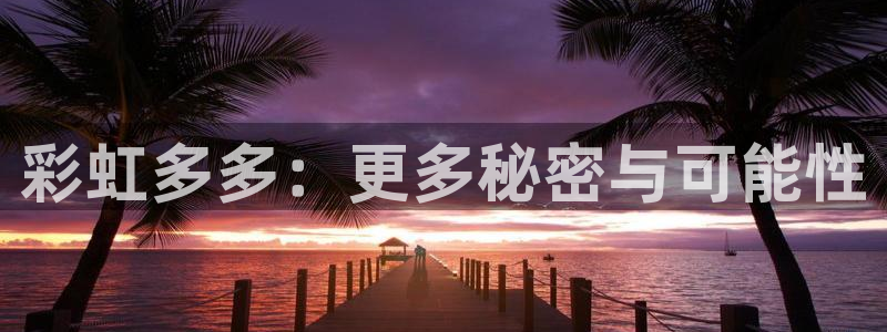 赢乐彩票平台主管：彩虹多多：更多秘密与可能性